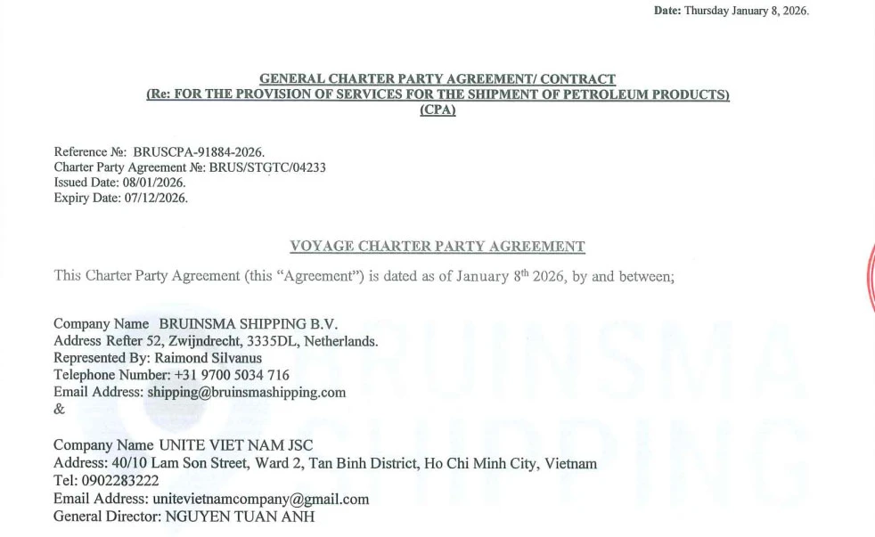 General Charter Party Agreement/ Contract